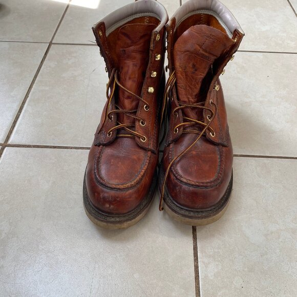 Thorogood ASTM Safety Steel Toe Wedge Sole Tobacco Color 6" Boot Size 8.5 US Men - Picture 6 of 10